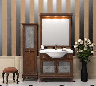 Шкаф-колонна Opadiris Борджи 45 L Z0000003753 с бельевой корзиной Светлый орех